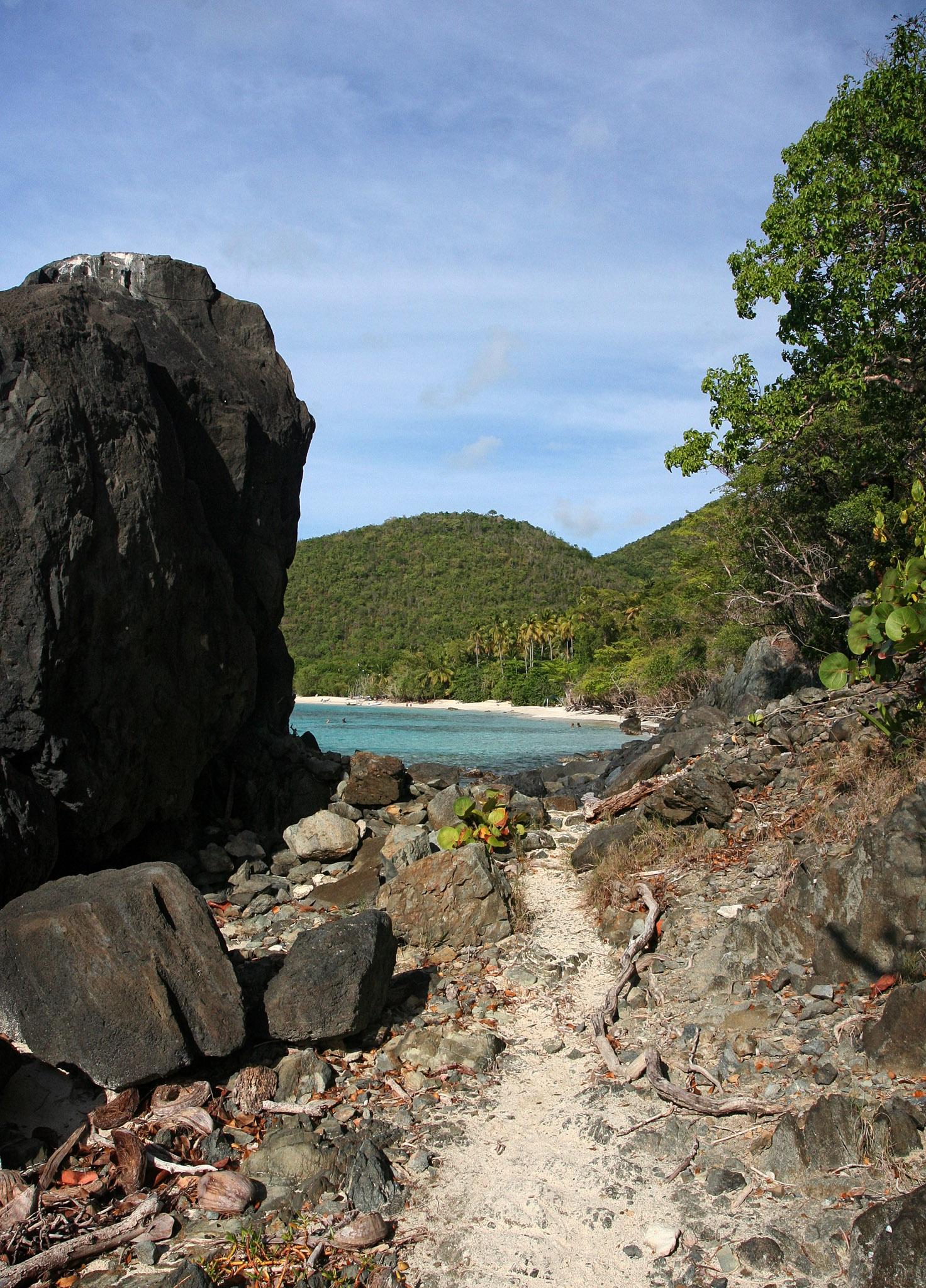 trail entrance little cinnamon bay