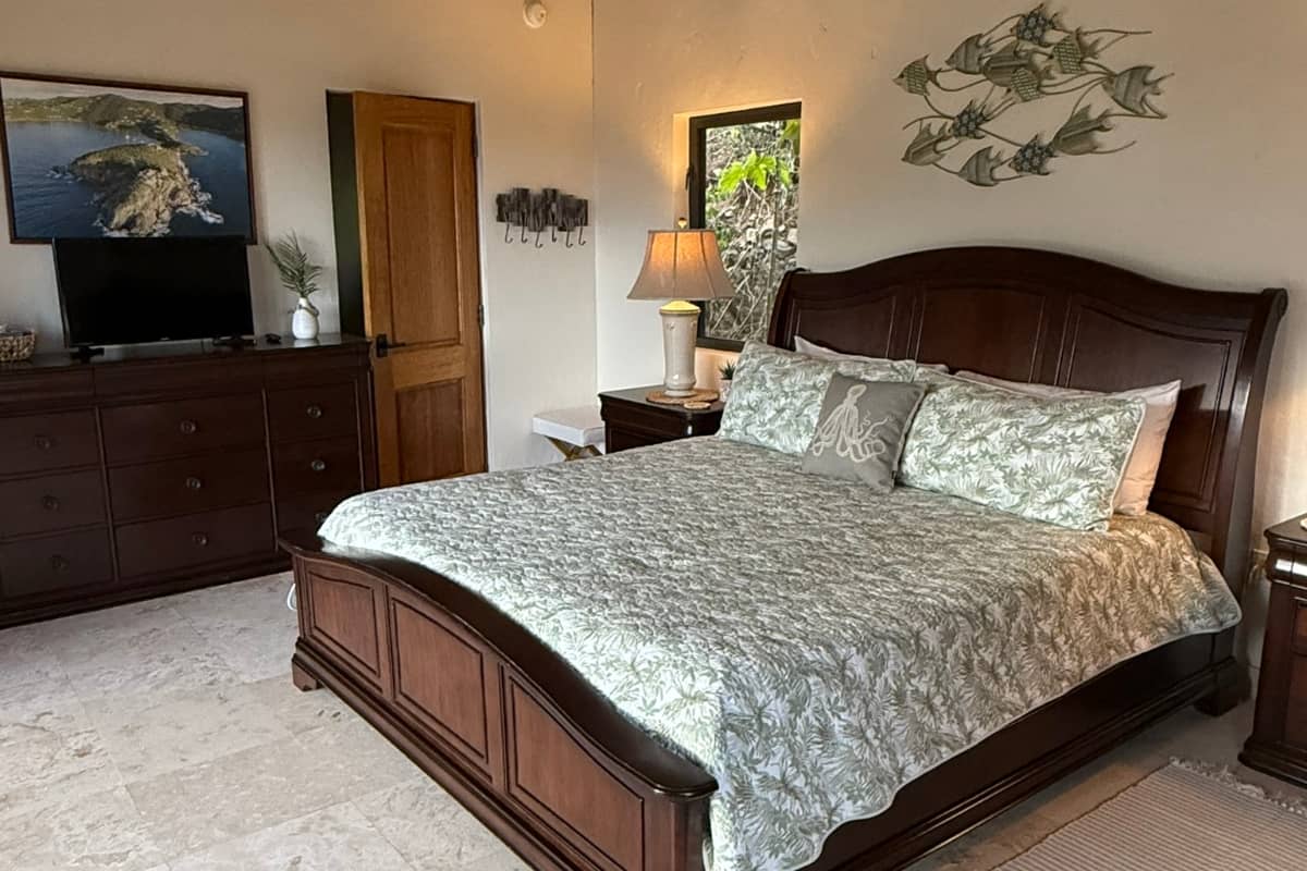 Bedroom with one king bed