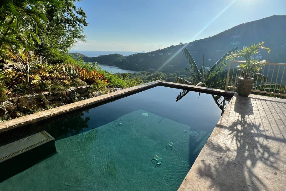Outdoor swimming pool with view